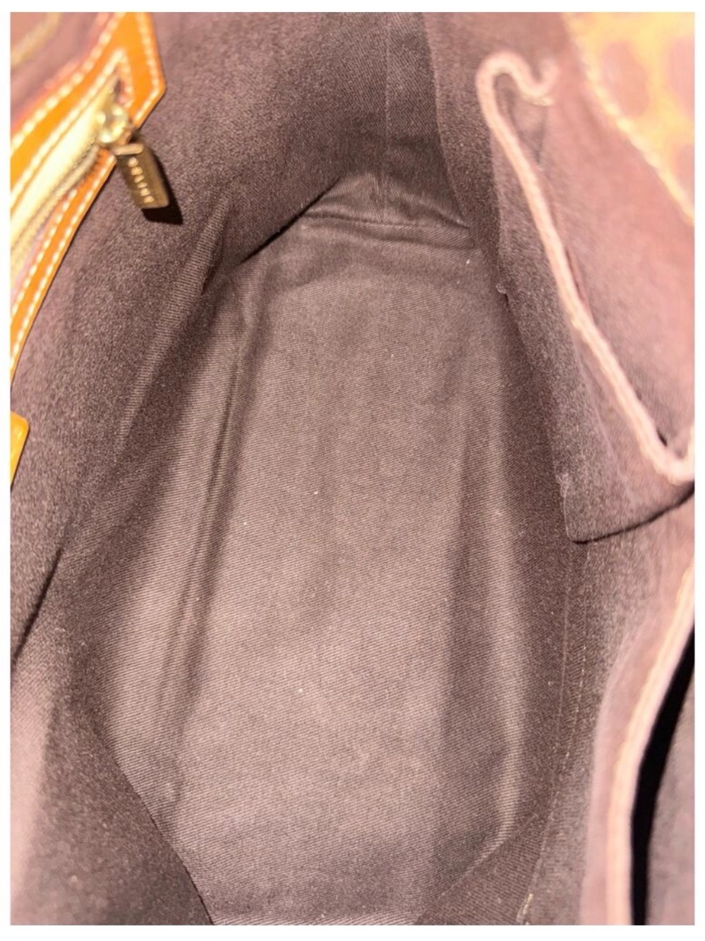 Celine Macadam Brown Monogram Tote Bag Tan Leather Trim, Gold Hardware, Dust Bag - Picture 5 of 8